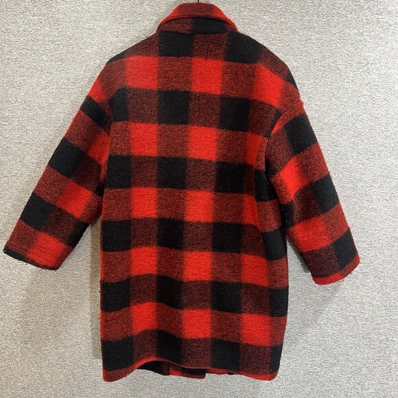 Marisa & Marie Jacket Women Medium Black Wool Blend Italy Buffalo Checkered Coat - Picture 12 of 13